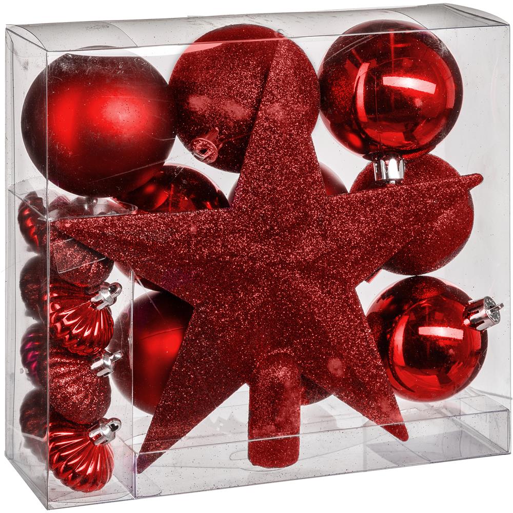 Jja - Kit 18 Decorazioni Per Albero Di Natale Rosse - Foto 1