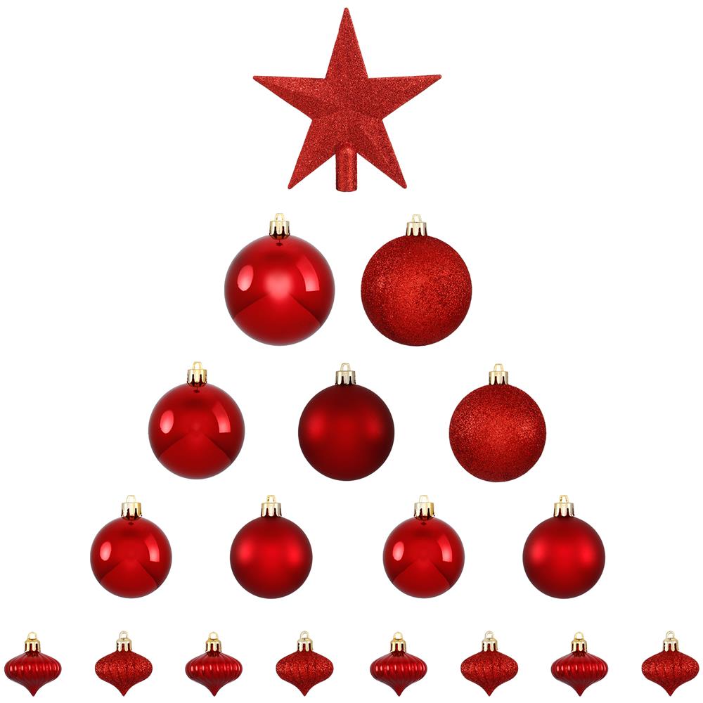 Jja - Kit 18 Decorazioni Per Albero Di Natale Rosse - Foto 2