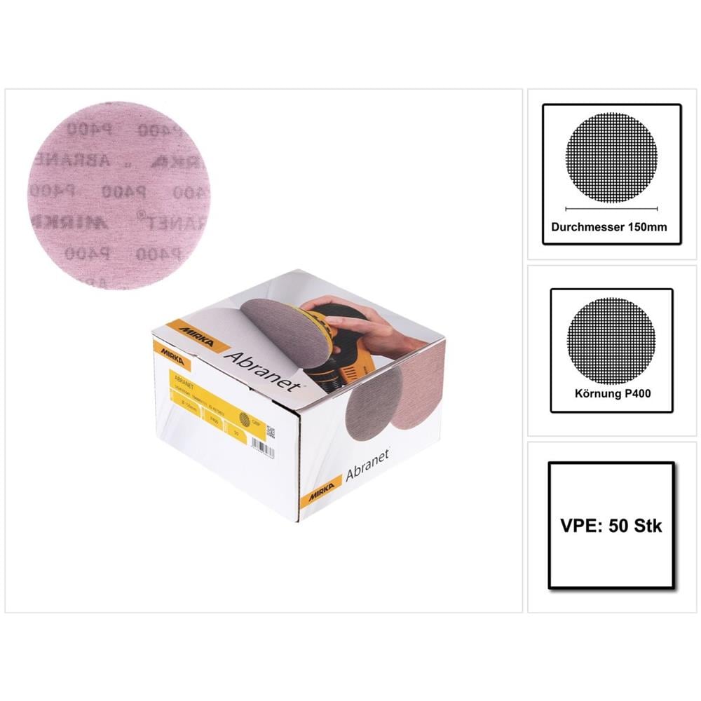Abranet Disco Abrasivo Grip 150mm / P400 - 50 Pezzi (5424105041)  - Foto 1