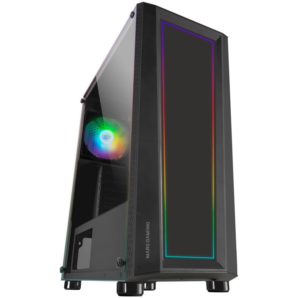 Case Mc-Art Artistic Gaming Midi Tower ATX, micro ATX, Mini-ITX 1 Porte USB 3.2 Colore Nero (Finestrato) - Foto 1