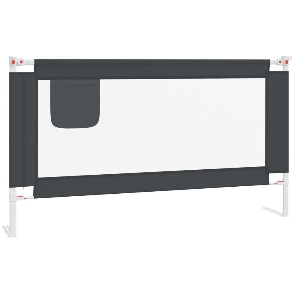 Sponda Letto Sicurezza Bambini Grigio Scuro 150x25 cm Tessuto - Foto 2