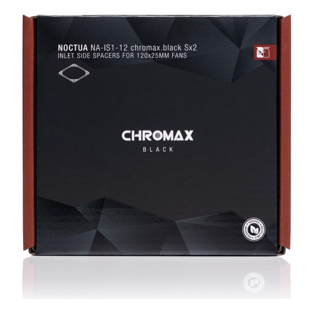 NA-IS1-12 Sx2 chromax.black Kit 2 Distanziatori per Ventole da 120 x 25 mm - Nero - Foto 5