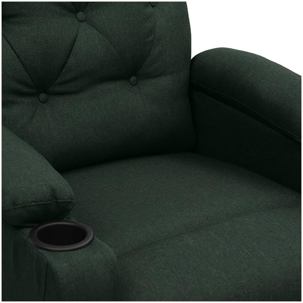 Poltrona Massaggiante Elettrica Verde Scuro in Tessuto - Foto 8