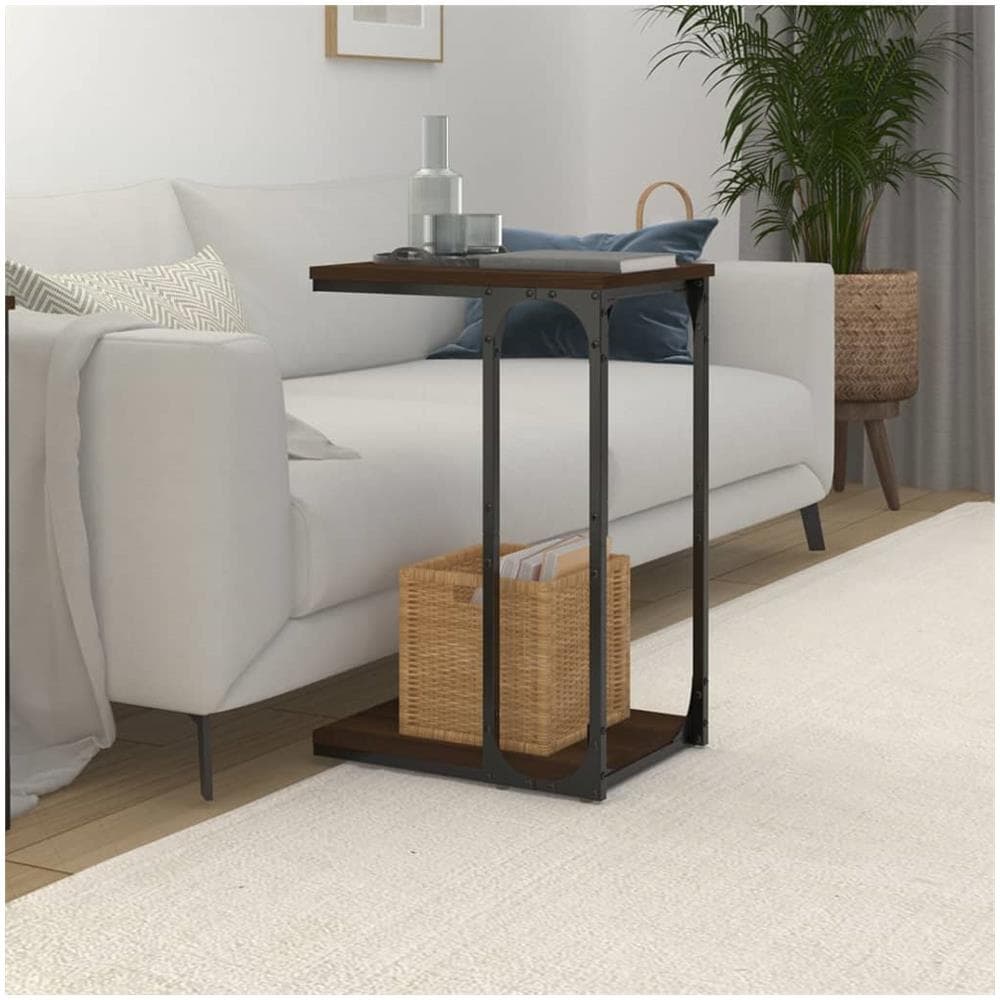 Tavolino Rovere Marrone 40x30x60 Cm In Legno Multistrato - Foto 3