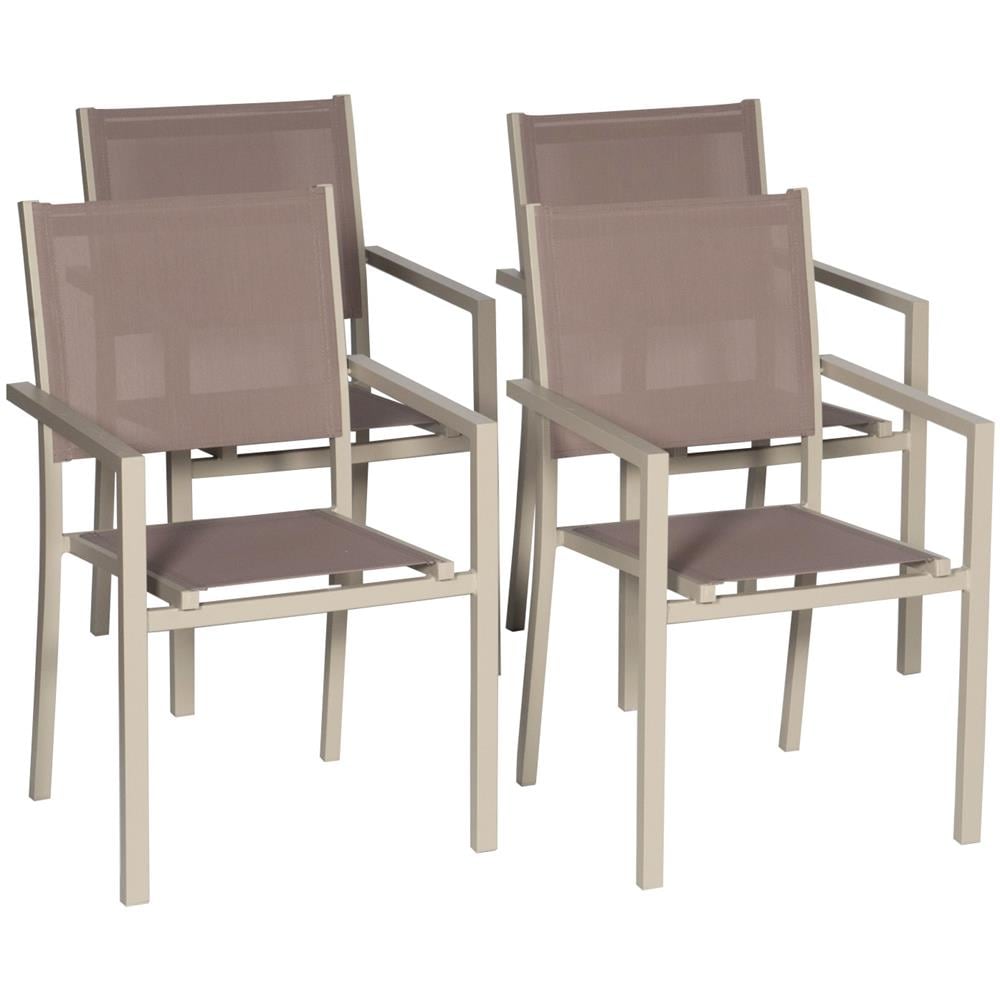Set Di Mobili Da Giardino Allungabili In Textilene Grigio FIRENZE 8 Posti Alluminio Antracite 82705620