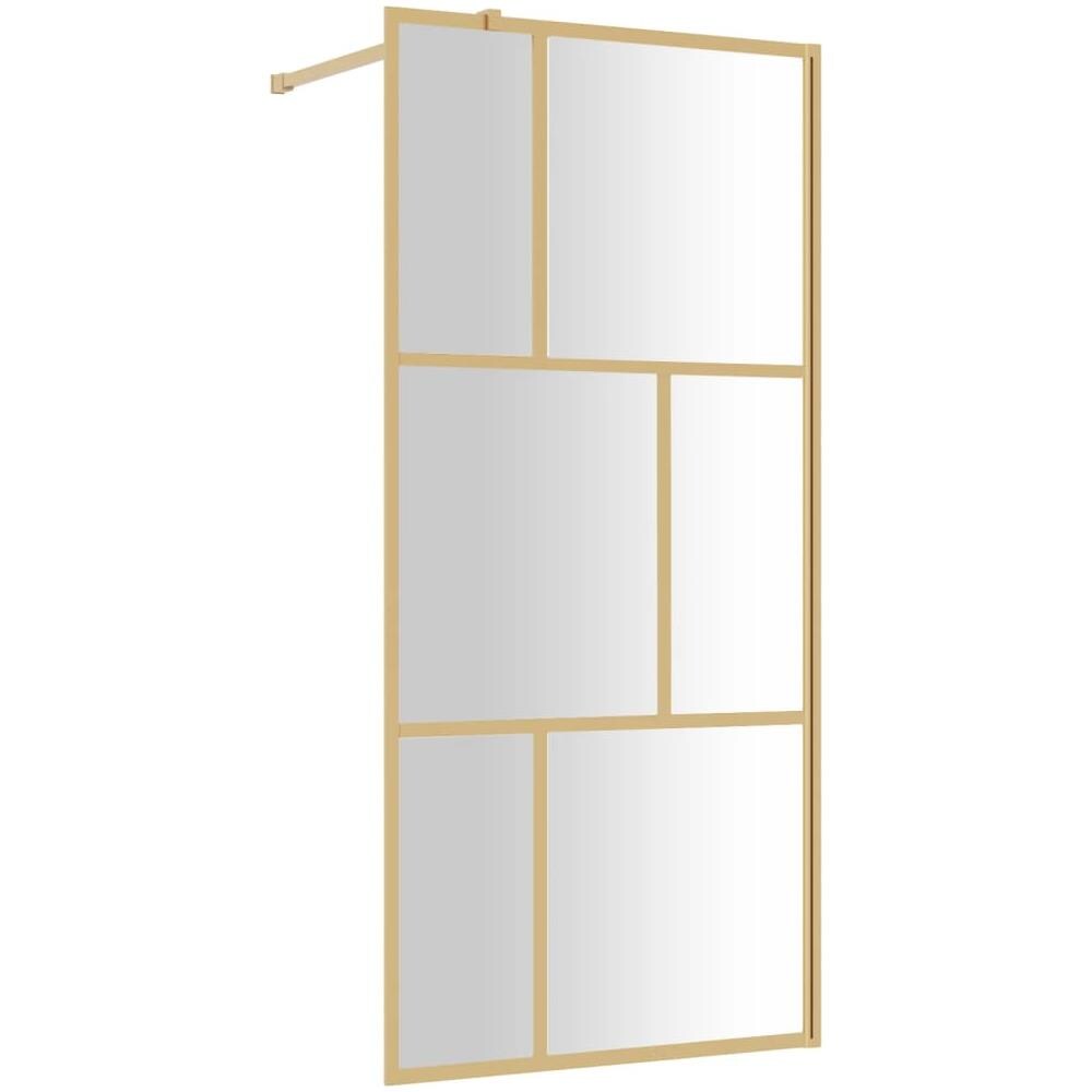 Parete Per Doccia Walk-in Vetro Trasparente Esg 90x195 Cm Oro - Foto 2