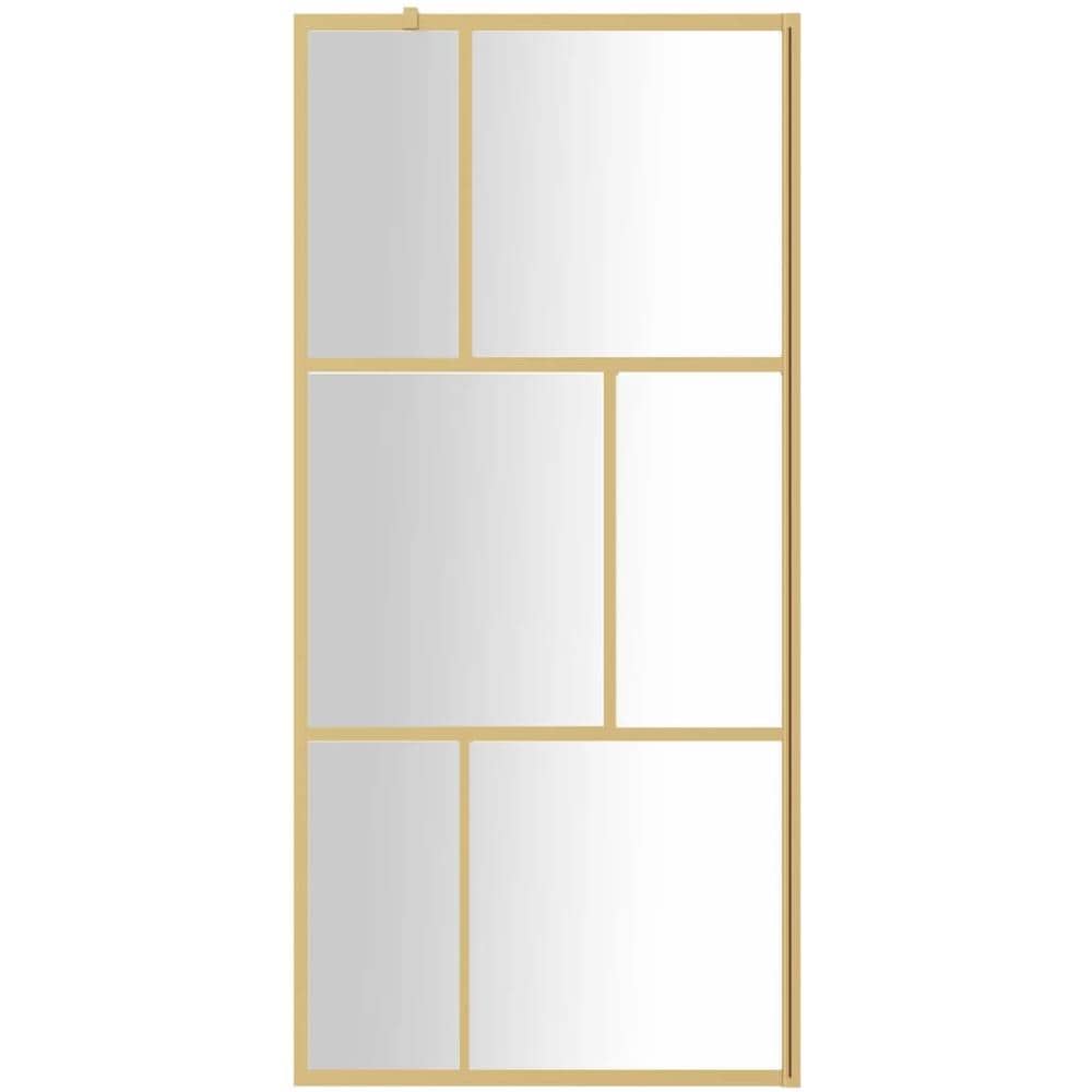 Parete Per Doccia Walk-in Vetro Trasparente Esg 90x195 Cm Oro - Foto 3