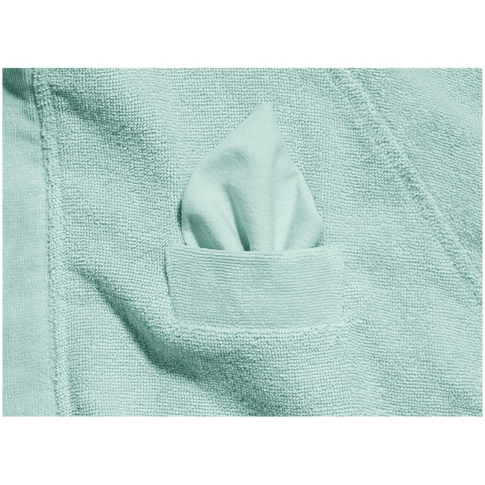 Accappatoio Con Cappuccio E Tasche In Spugna Mod. Joy Tinta Unita Menta S-m Menta - Foto 5