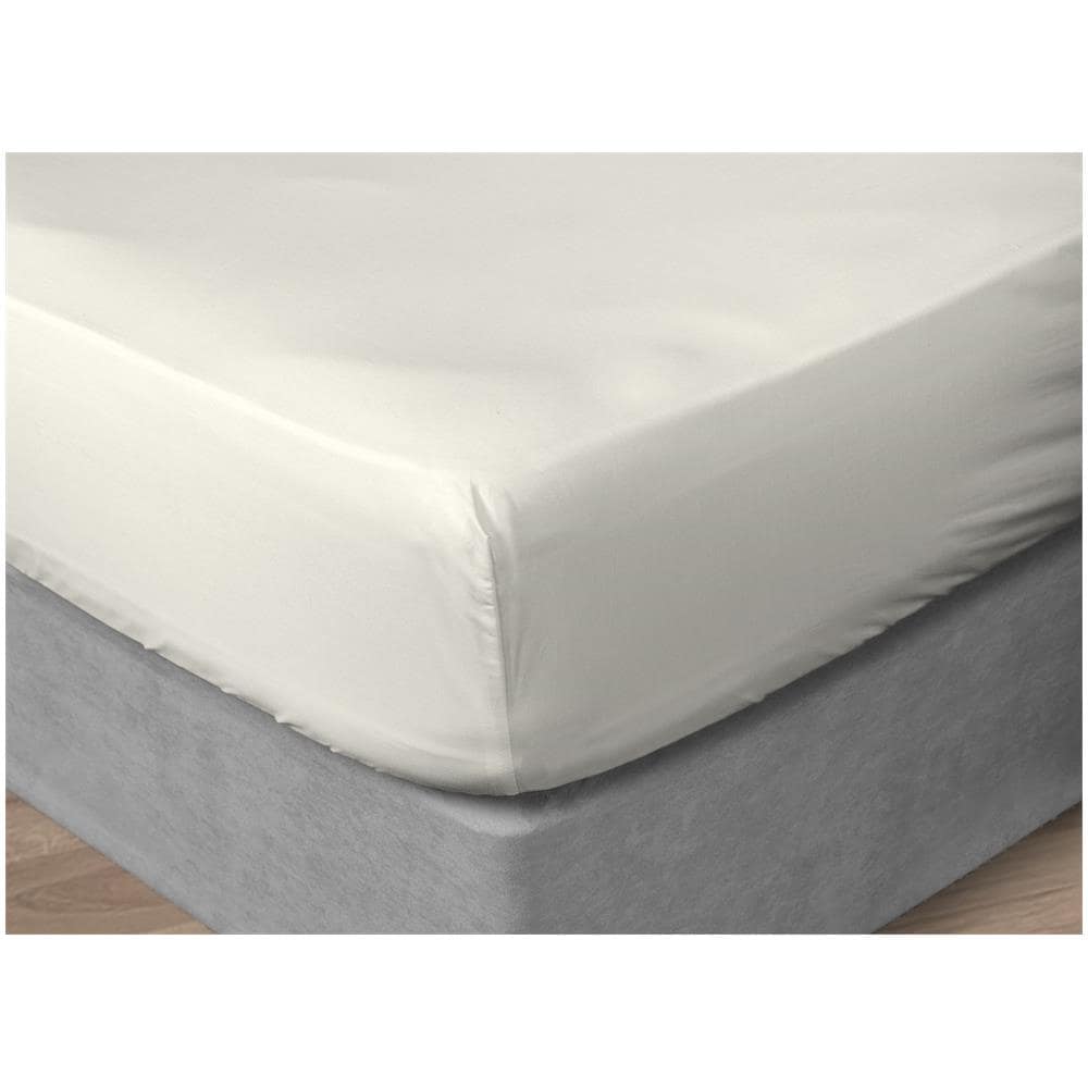 Lenzuola Sotto Con Angoli In 100% Cotone Percalle In Tinta Unita 1 Piazza E Mezza Bianco - Foto 1