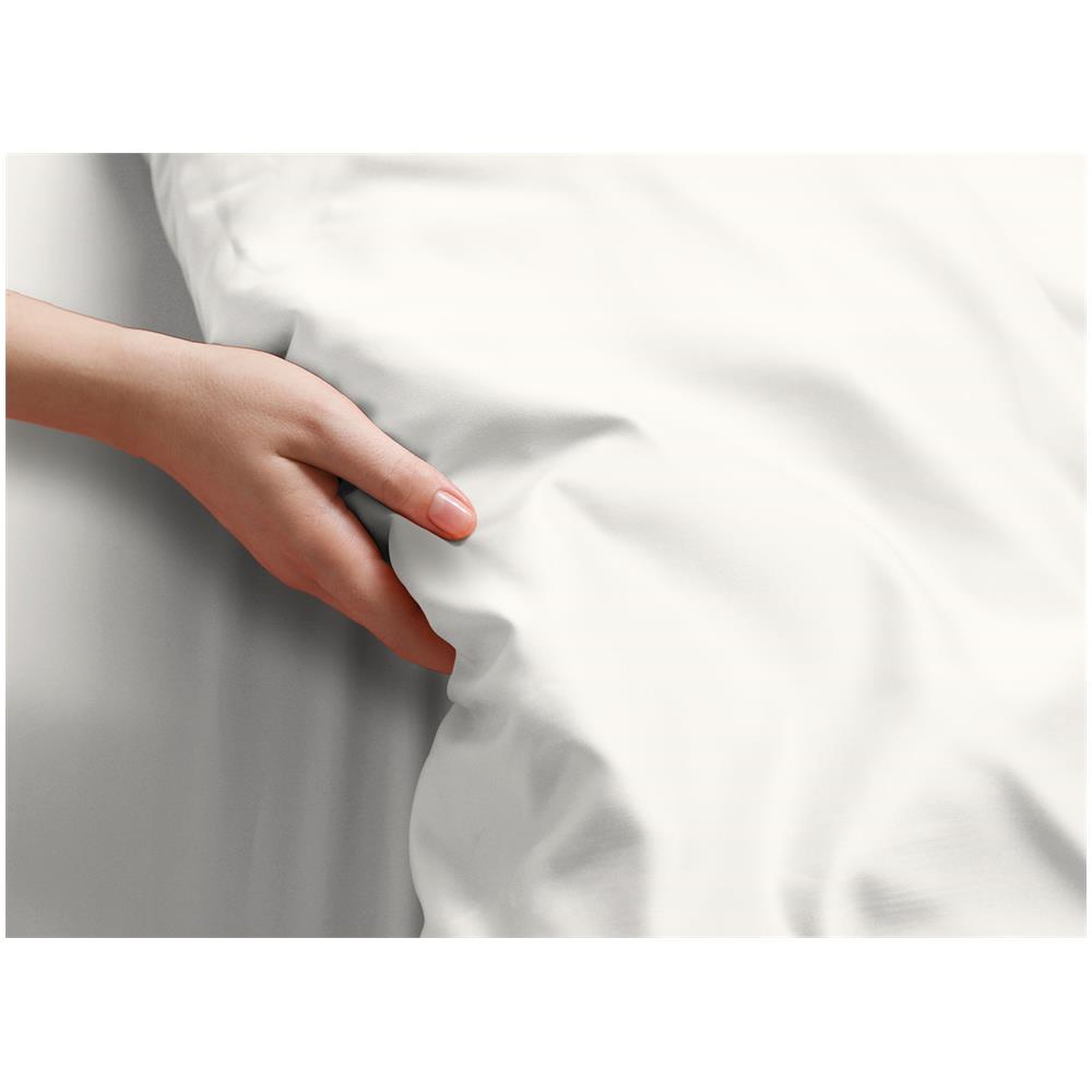 Lenzuola Sotto Con Angoli In 100% Cotone Percalle In Tinta Unita 1 Piazza E Mezza Bianco - Foto 5