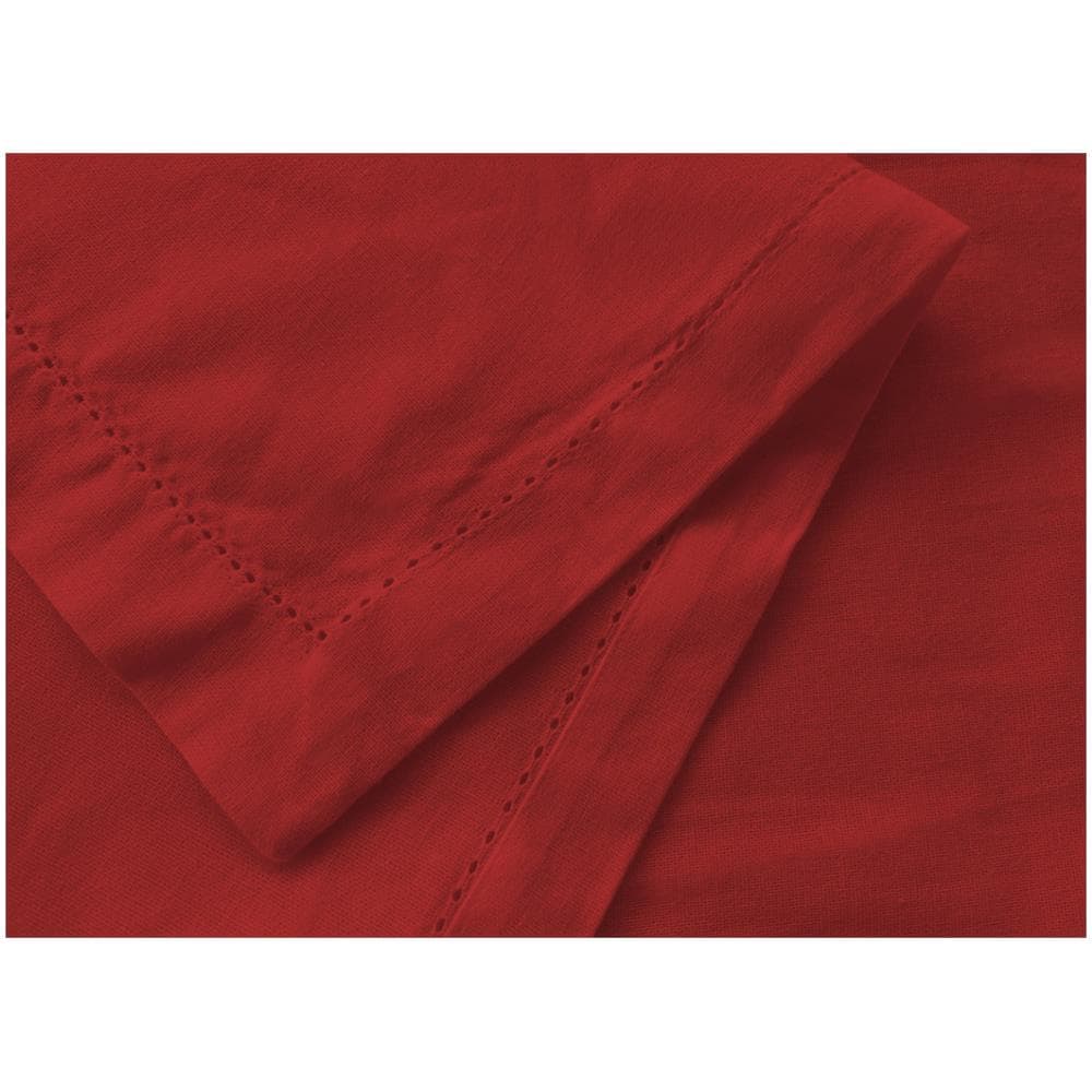 Tovaglia Cucina Soggiorno In Cotone Con Orlo A Giorno In Tinta Unita Vari Colori Ajour 85x85cm Rosso - Foto 4