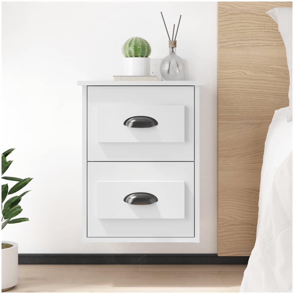 Comodini A Parete 2 Pz Bianchi 41,5x36x53 Cm - Foto 1