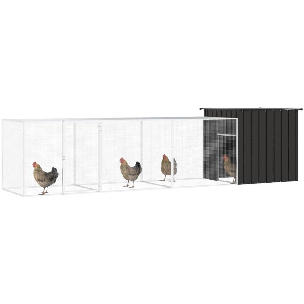 Gabbia Per Polli Antracite 400x91x100 Cm Acciaio Zincato - Foto 2