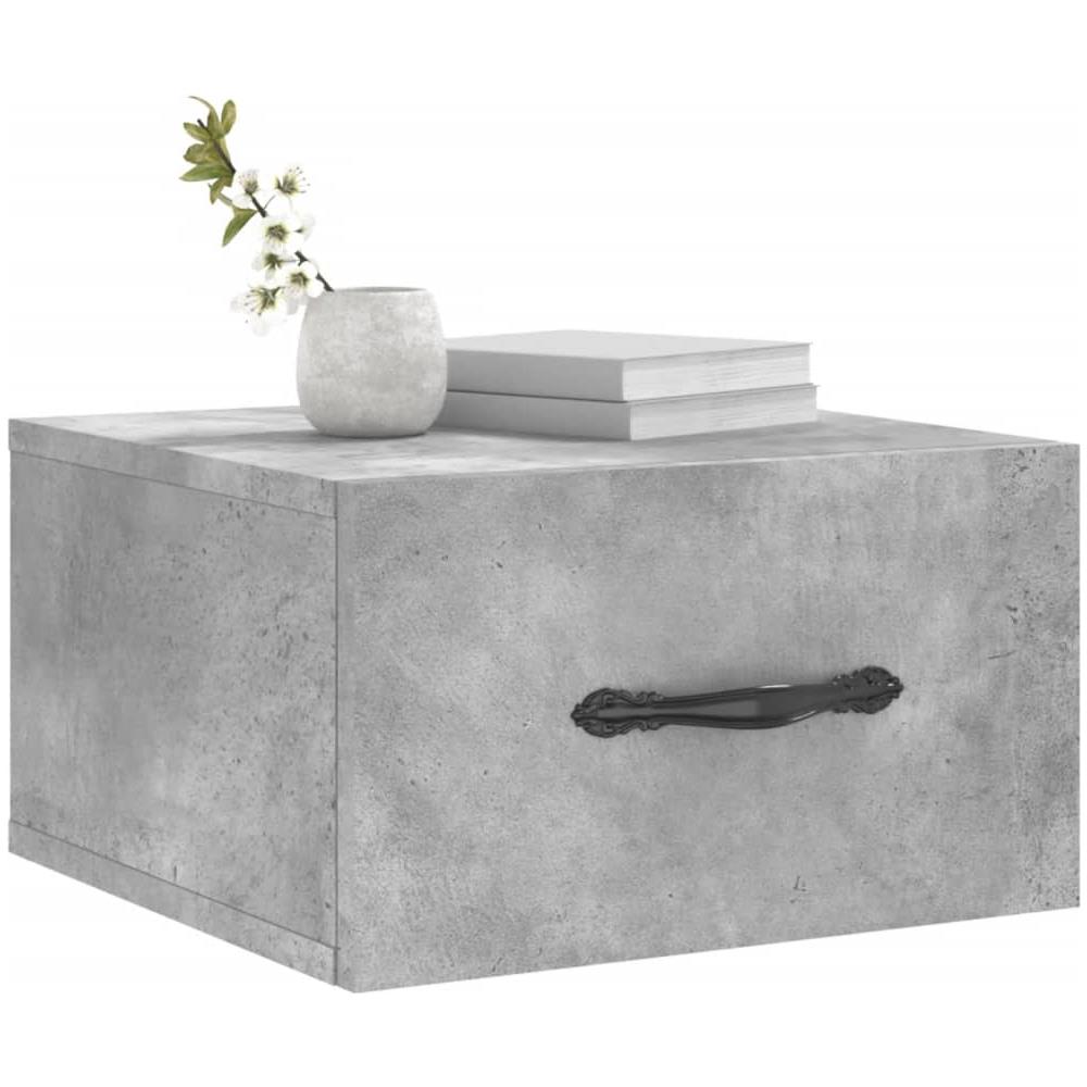 Comodino A Muro Grigio Cemento 35x35x20 Cm - Foto 3