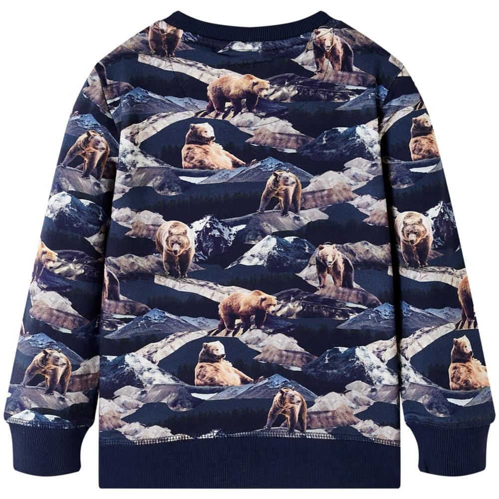 Felpa Per Bambini Stampa Orso Blu Marino 140 - Foto 2