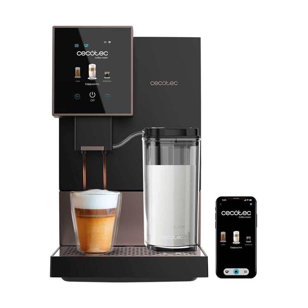 Macchina da Caffè Espresso Manuale e Cappuccino Cremmaet Compactccino Connected Black Rose. 30 Varietà, Serbatoio latte 400ml, Serbatoio dell'acqua da 1,1L, Schermo TFT, 19 Bar, Thermoblock - Foto 1
