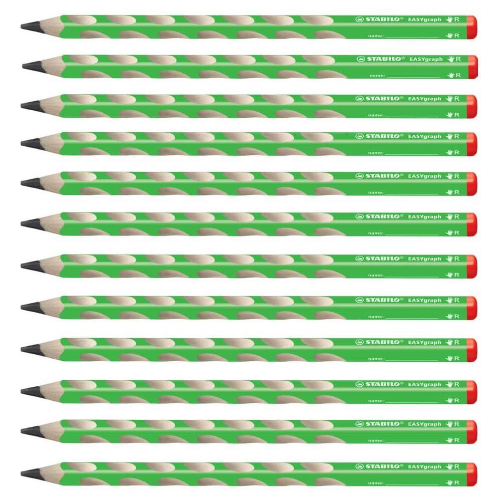 EASYgraph - Matita Ergonomica triangolare - per Destrimani - Verde - Confezione da 12 - Gradazione 2B - Foto 1