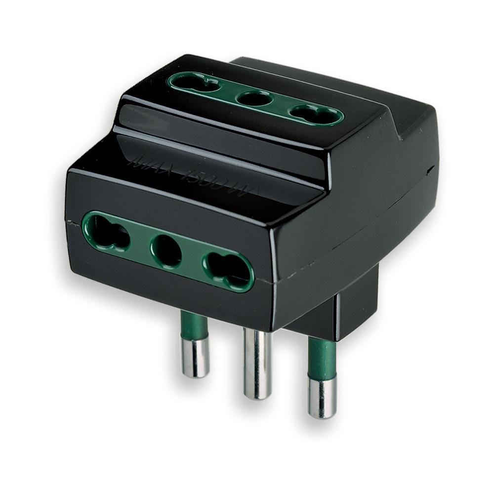 Adattatore Spina 16a 10/16 Nero 3 Prese - Foto 1