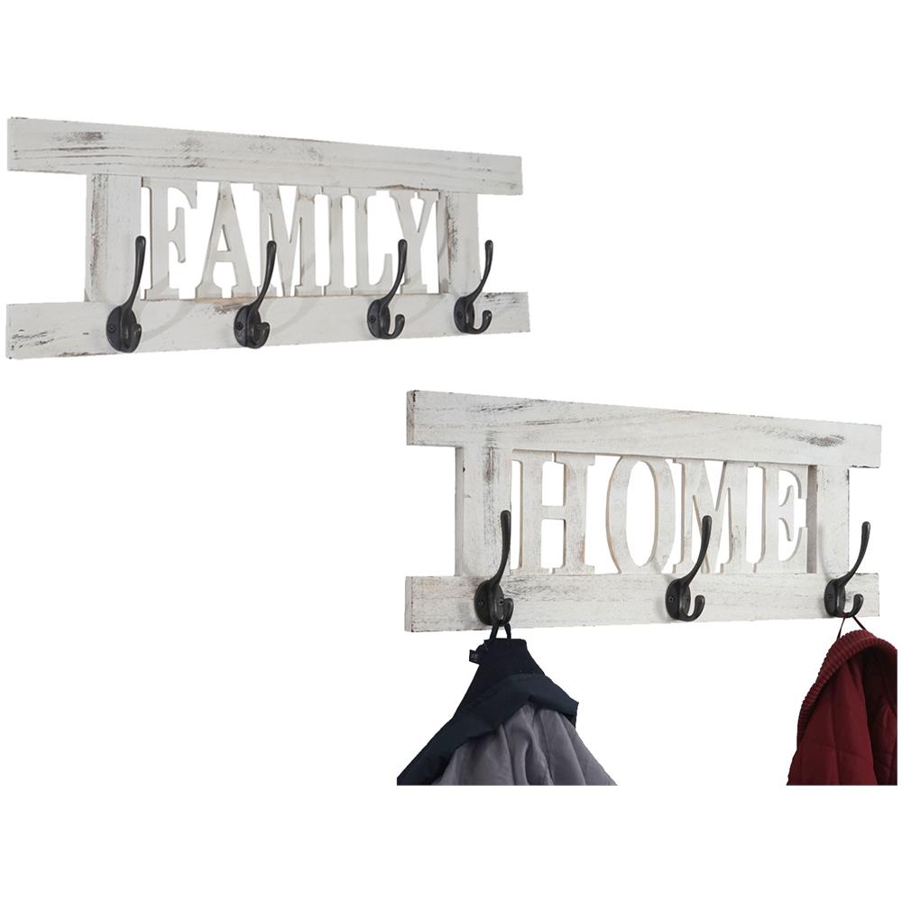 Serie Vintage set 2x appendiabiti guardaroba Family Home paulonia ~ bianco