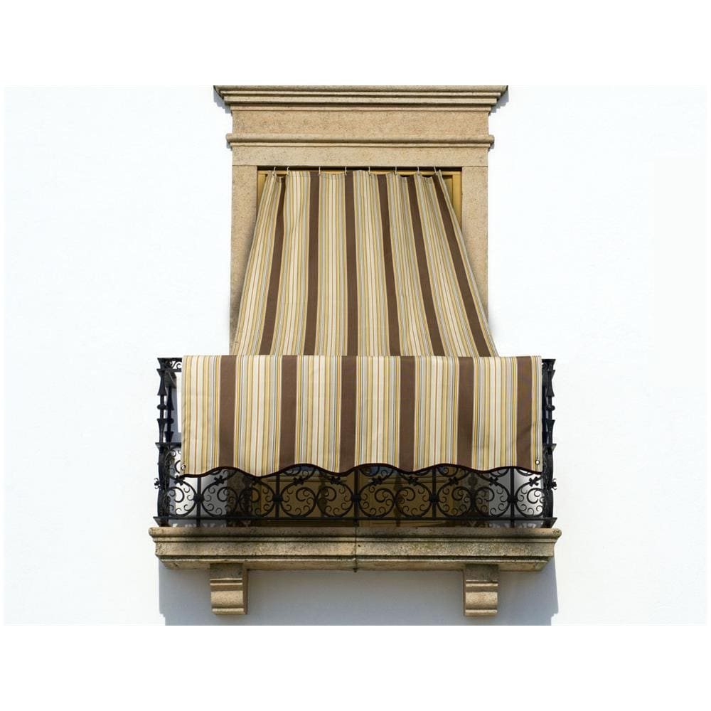 Tenda Da Sole A Caduta Per Esterno Balcone Casa Telo Ombra Modello Riga Fine 145x300 Marrone - Foto 1