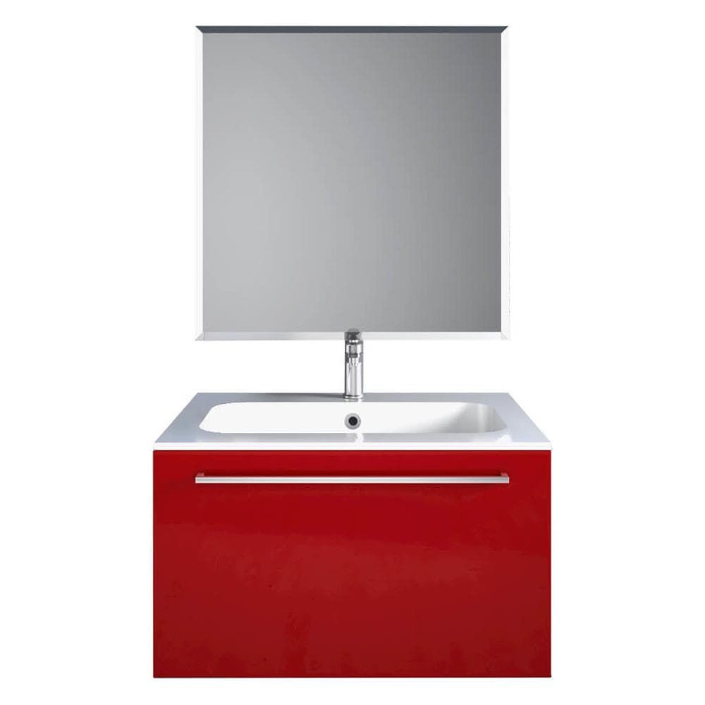 Mobile Da Bagno Sospeso Samoa 04 Laccato Rosso - Foto 1