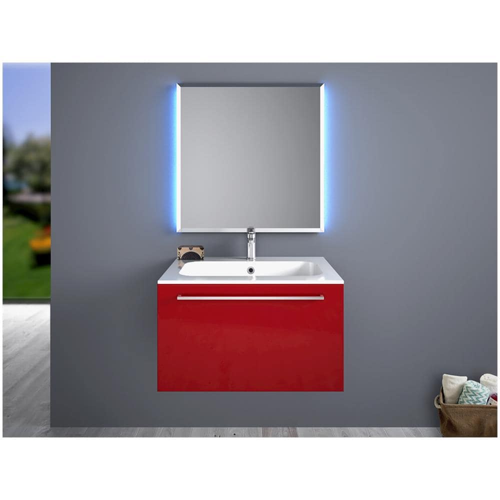 Mobile Da Bagno Sospeso Samoa 04 Laccato Rosso - Foto 2