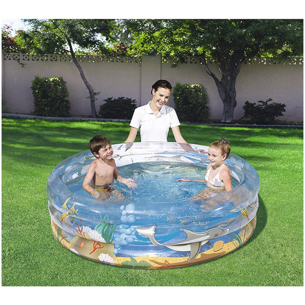 51045 - Piscina Sea Life Trasparente A 3 Anelli, 150 X 53 Cm, Multicolore - Foto 2