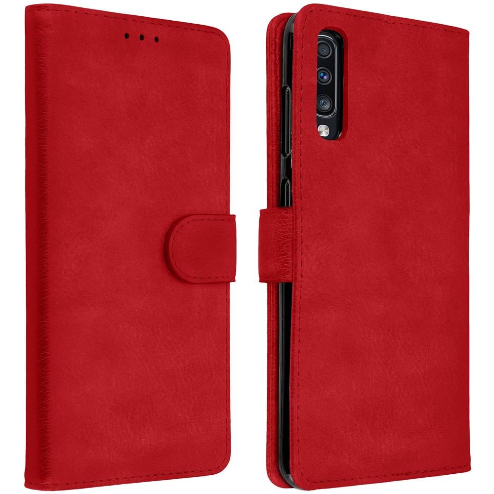 Custodia Galaxy A70 Portacarte Funzione Supporto Cover Silicone - Rosso - Foto 1