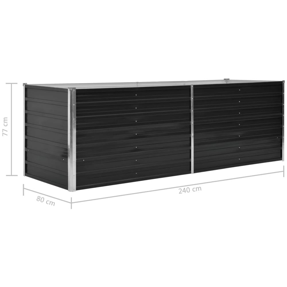 Fioriera Per Giardino Antracite 240x80x77 Cm In Acciaio Zincato - Foto 14