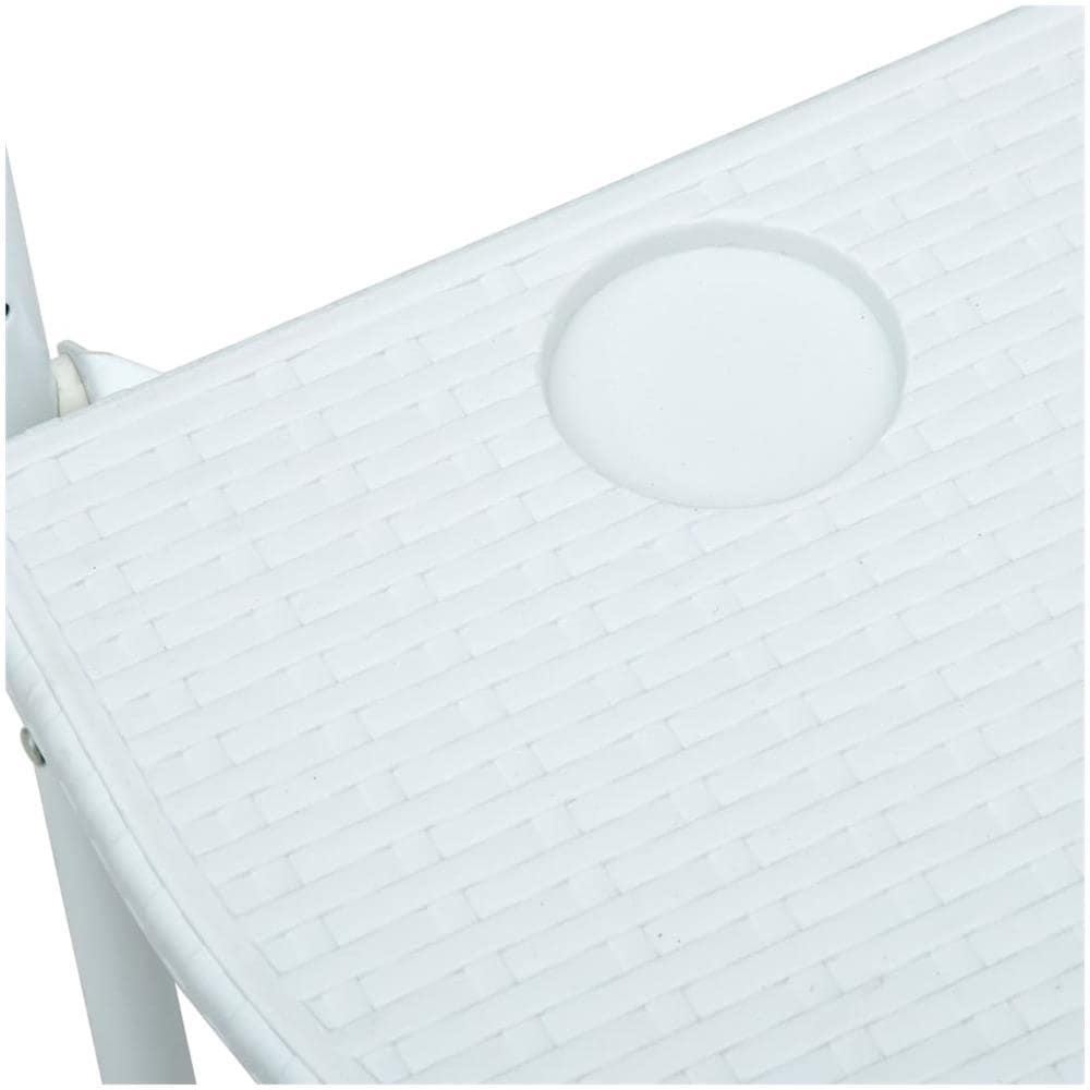 Tavolo Da Balcone Pensile Bianco 60x64x83,5cm Plastica Rattan - Foto 14