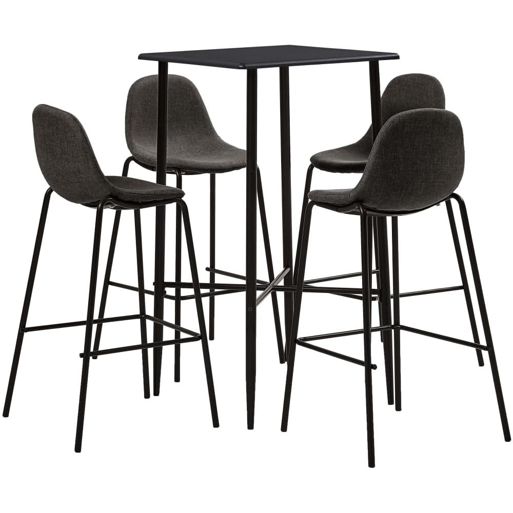 Set Da Bar 5 Pz In Tessuto Grigio Scuro - Foto 1