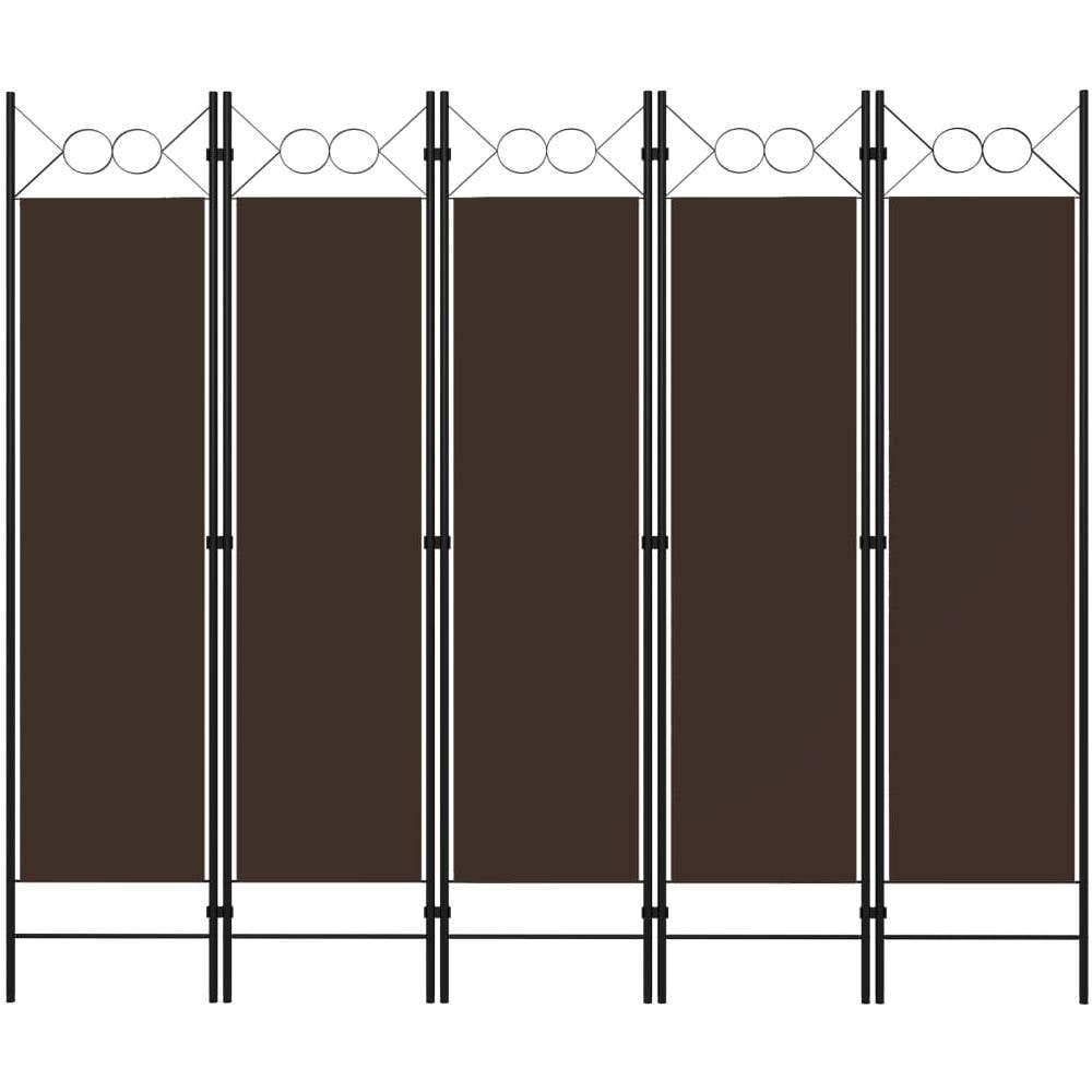 Paravento A 5 Pannelli Marrone 200x180 Cm - Foto 1