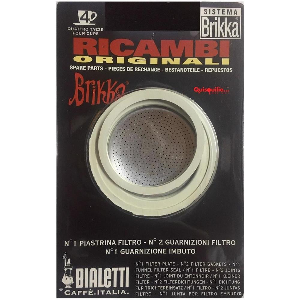Bialetti Guarnizioni Brikka 4 Tazze Con Anello Per Imbuto Vecchia Produzione Made In Italy - Foto 1