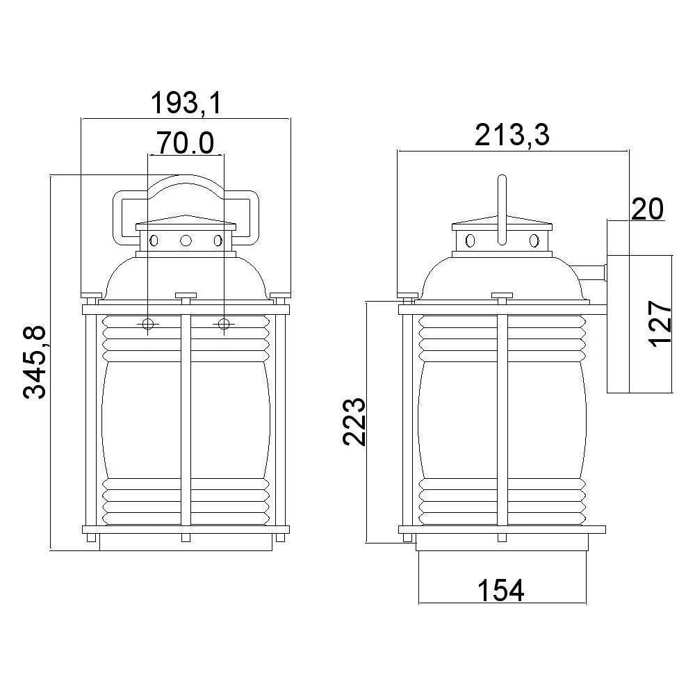 1 Lanterna Da Parete Per Esterno Medio Zinco Ip44, E27 - Foto 1