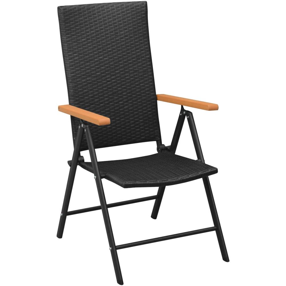 Sedie da Giardino 4 pz in Polyrattan Nero - Foto 2