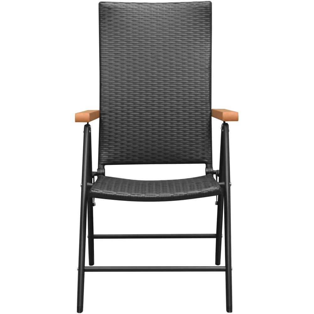 Sedie da Giardino 4 pz in Polyrattan Nero - Foto 3