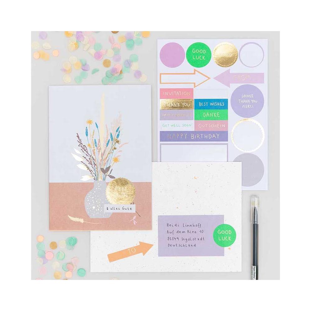 Diy Personalizza Tua Carta Floreale - Vaso E Fiori Blu - Foto 2