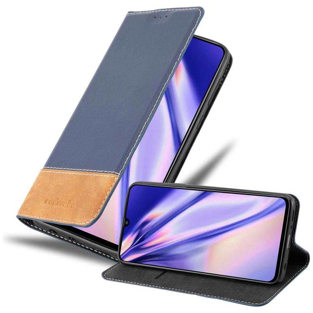 Custodia Compatibile Con Samsung Galaxy A70 In Blu Scuro Marrone - Coperchio Protettiva Con Chiusura Magnetica, Funzione Stand E Tasca Per Le Carte - Foto 1
