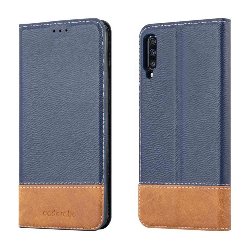Custodia Compatibile Con Samsung Galaxy A70 In Blu Scuro Marrone - Coperchio Protettiva Con Chiusura Magnetica, Funzione Stand E Tasca Per Le Carte - Foto 8