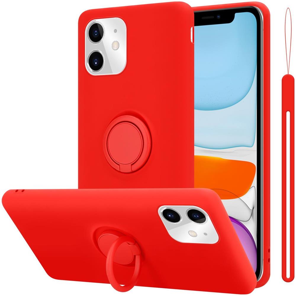 Cadorabo Custodia Compatibile Con Apple Iphone 11 In Liquid Rosso - Coperchio Protettivo In Silicone Tpu Flessibile Con Anello - Foto 1