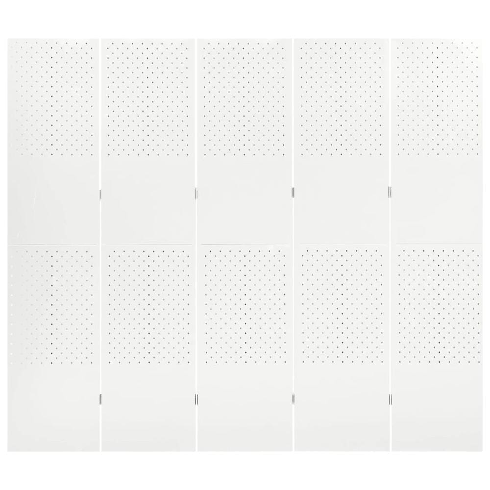 Paravento A 5 Pannelli Bianco 200x180 Cm In Acciaio - Foto 2