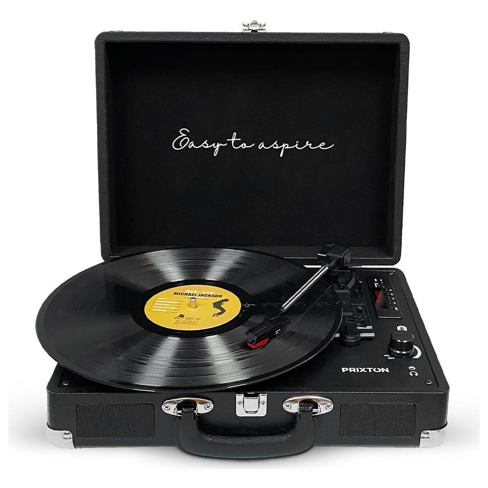 Giradischi Vintage VC400 Lettore e Convertitore di Vinili Bluetooth USB Radio FM 2 Altoparlanti Integrati Colore Nero - Foto 1
