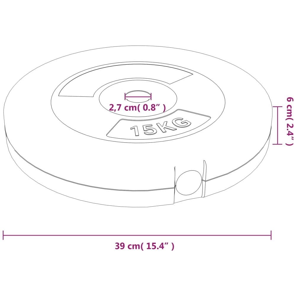 Dischi per Pesi 2 pz 30 kg in Cemento - Foto 2