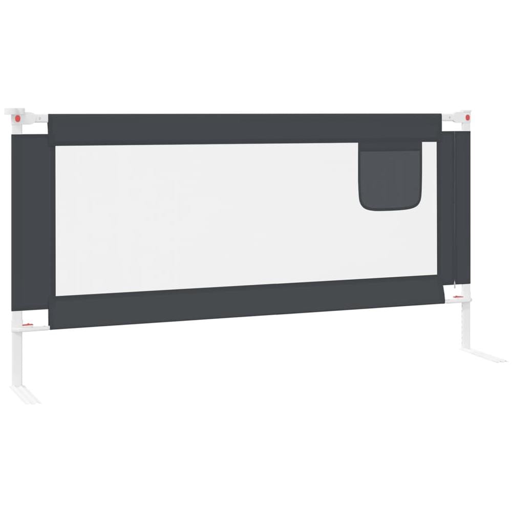 Sponda Letto Sicurezza Bambini Grigio Scuro 180x25 cm Tessuto - Foto 3