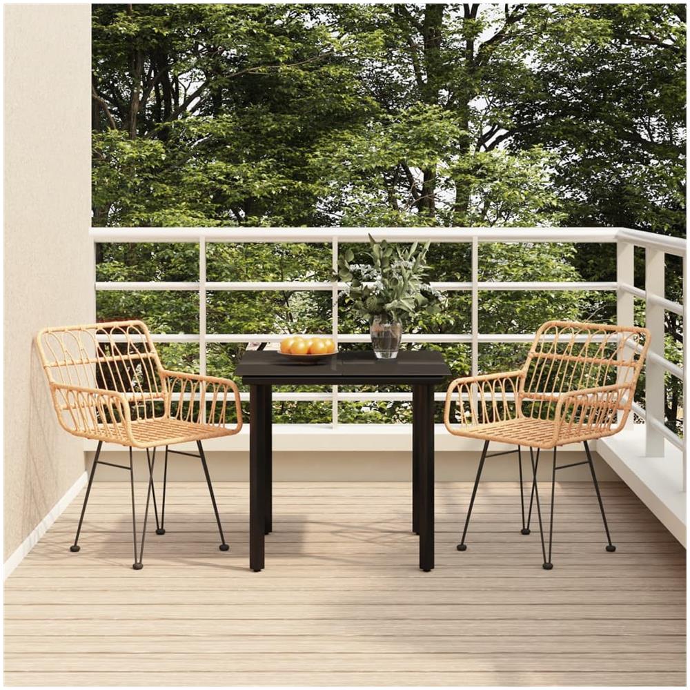 Set Da Pranzo Da Giardino 3 Pz In Polyrattan - Foto 1