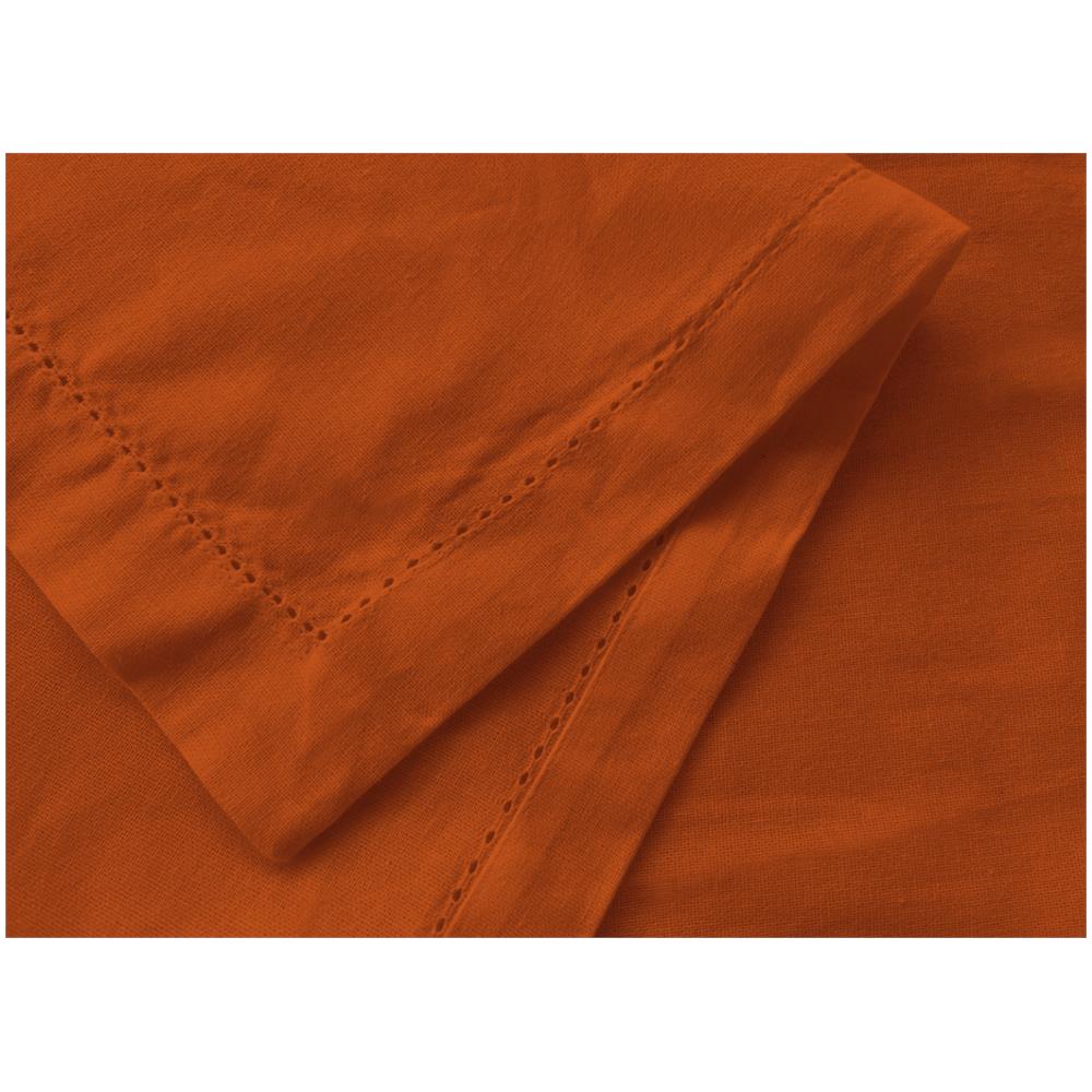 Tovaglia Cucina Soggiorno In Cotone Con Orlo A Giorno In Tinta Unita Vari Colori Ajour 85x85cm Rust - Foto 4