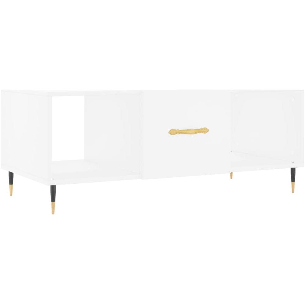 Tavolino Da Salotto Bianco 102x50x40 Cm In Legno Multistrato - Foto 2