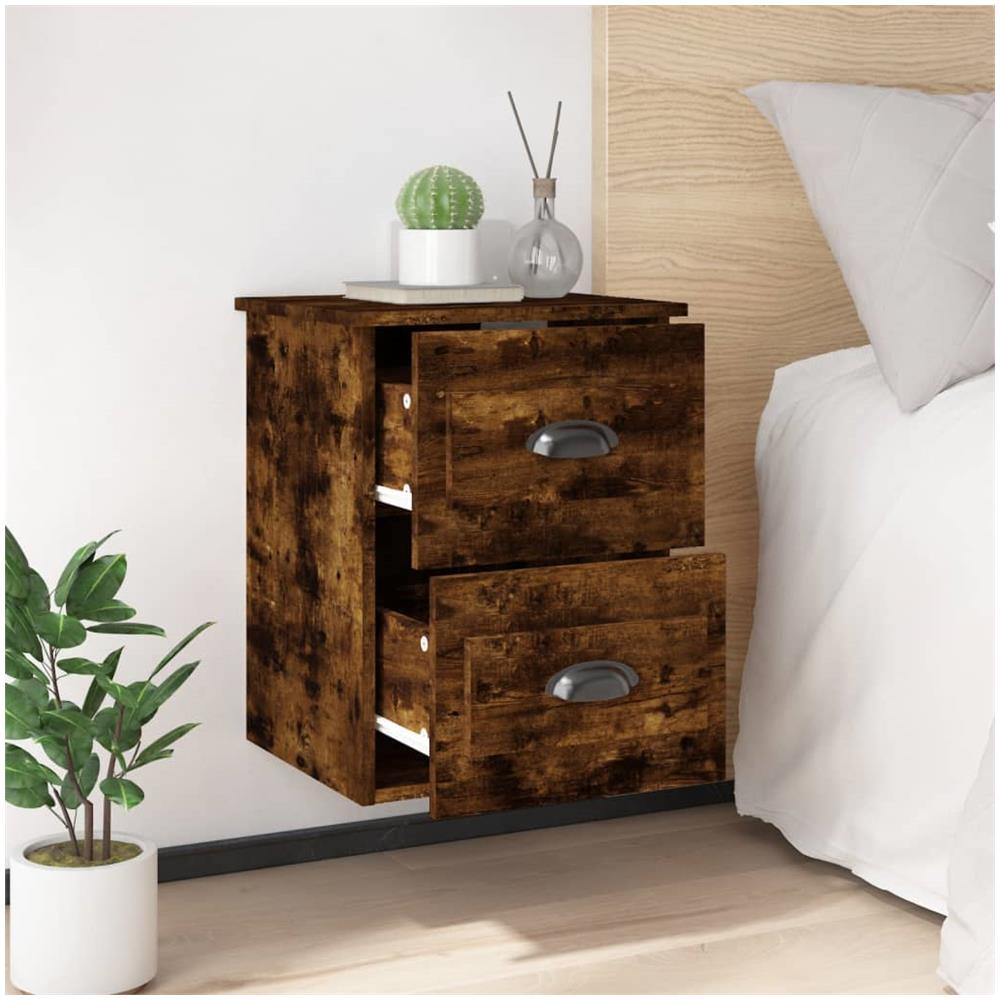 Comodino A Parete Rovere Fumo 41,5x36x53 Cm - Foto 3