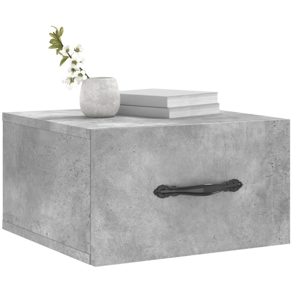 Comodini A Muro 2 Pz Grigio Cemento 35x35x20 Cm - Foto 3
