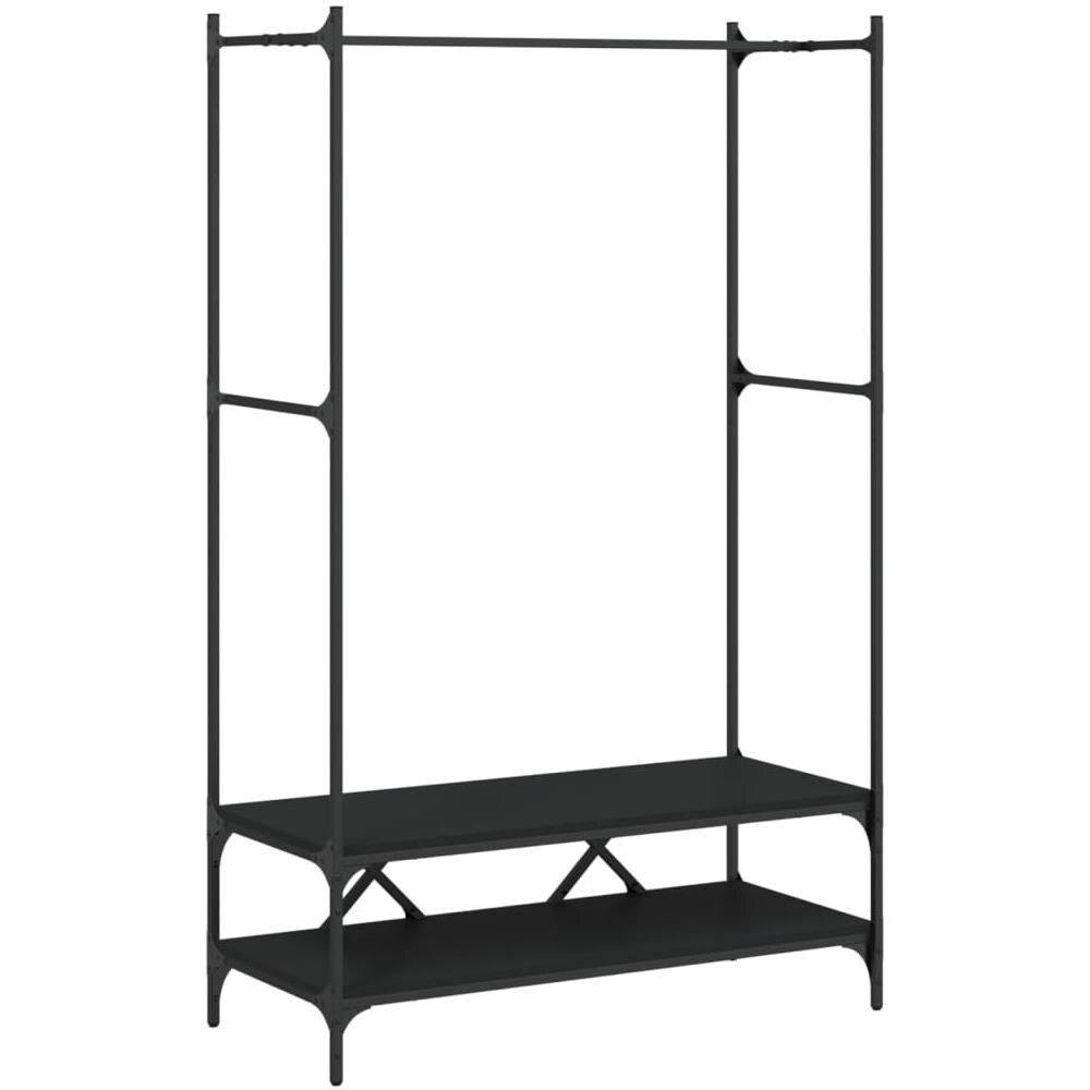 Appendiabiti Con Scaffali Nero In Legno Multistrato - Foto 2